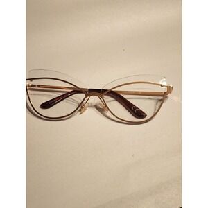 Gold Cat Eye Fashion Glasses Clear Lens Metal Frame 30591CLRG Wings